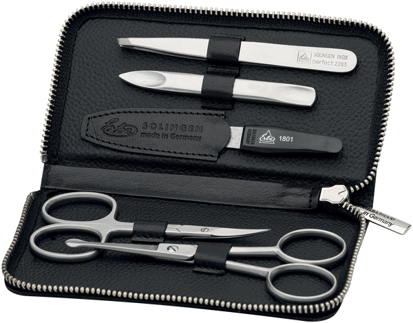 Manicure Etuis Erbe Reißverschluss-Etui Black Mamba, inox