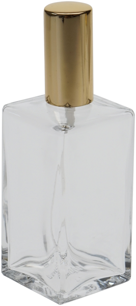 Klarglas-Flasche, viereckig, Kappe, Zerstäuberpumpe