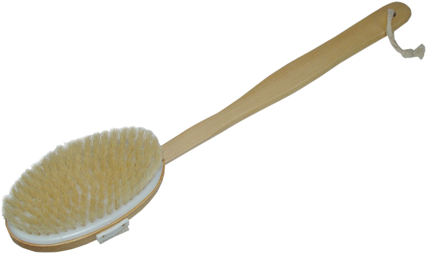 Badebürste, Holz, Naturborste, abnehmbarer Stiel