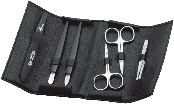 Maniküre-Wickel-Etui Nappa, vernickelt