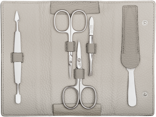 Sets Erbe Maniküre Set Druckknopf-Etui, beige, 5-tlg.