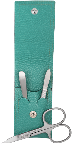 Manicure Etuis Erbe Inox Druckknopf-Etui Hellgrün