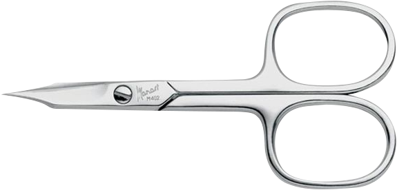 9cm, MANART Kombischere, vernickelt, Manicurespitze, in Blister