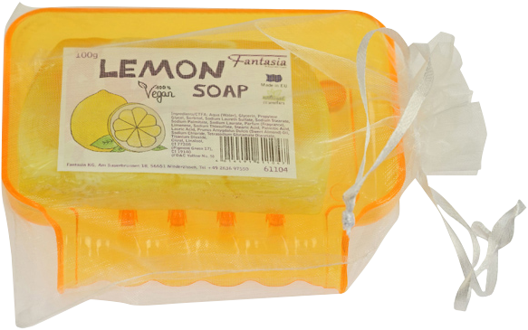 Seifenschale, Kunststoff mit Lemon Soap