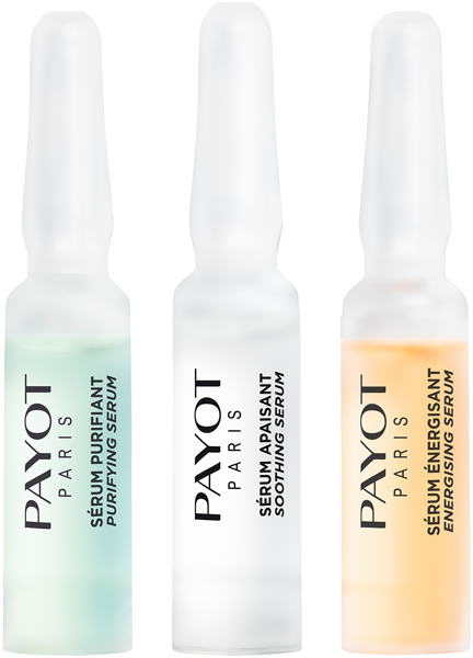 My Period = 3 x Purifying Serum 1,5 ml + 3 x Sooting Serum 1,5 ml + 3 x Energising Serum 1,5 ml