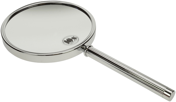 Kosmetikspiegel Fantasia Handspiegel, Metall, 10-fach, Rückseite 1-fach