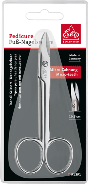 Nagelscheren Erbe Fuß-Nagelschere, extra lange Griffe, kurze Schneide, Mikro-Zahnung, rostfrei