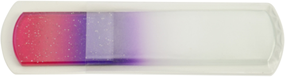 Glasfeile, doppelseitig, magenta-violett mit Glitter