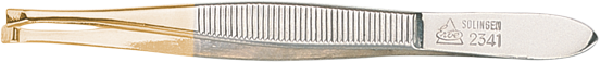 Pinzette, schmal-gerade, Goldspitze