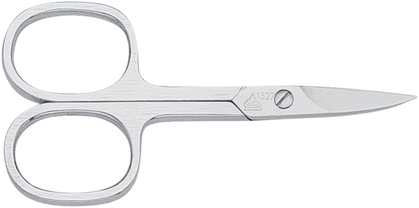 Nagelschere, aufgebogen, glatt, vernickelt - für Linkshänder, strichmattiert