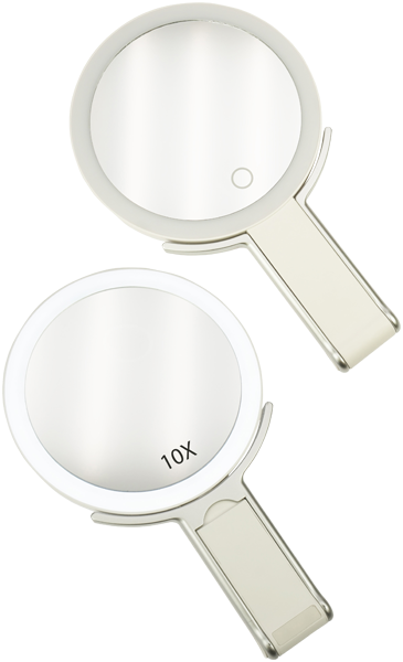 Accessoires Fantasia Hand- und Stellspiegel weiß, 10-x/1-x mit LED-Beleuchtung