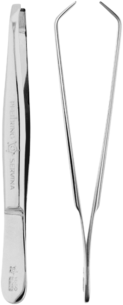 9cm, Augenbrauenpinzette, vernickelt, gekröpft, in Blister