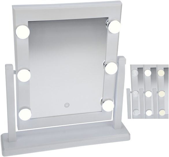 Stellspiegel, mit 6 LEDs