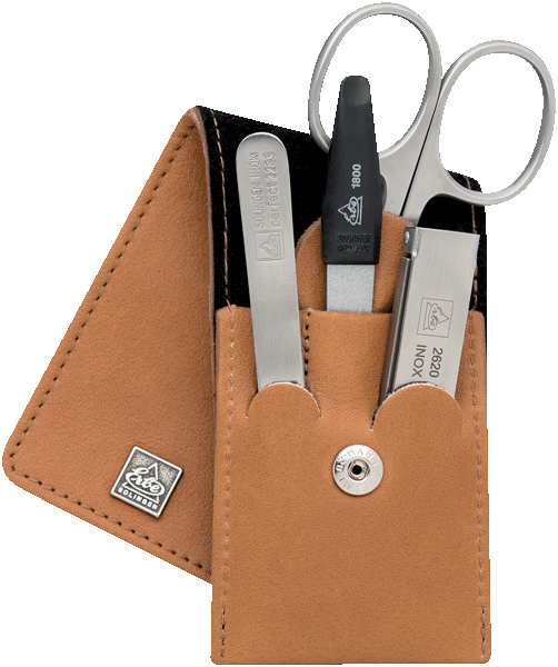 Taschen-Etui Cognac, Inox