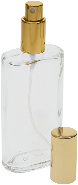 Klarglas-Flasche, oval, Kappe, Zerstäuberpumpe