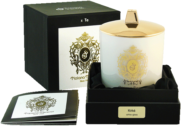 Kirkè Candle small White Glass with Lid