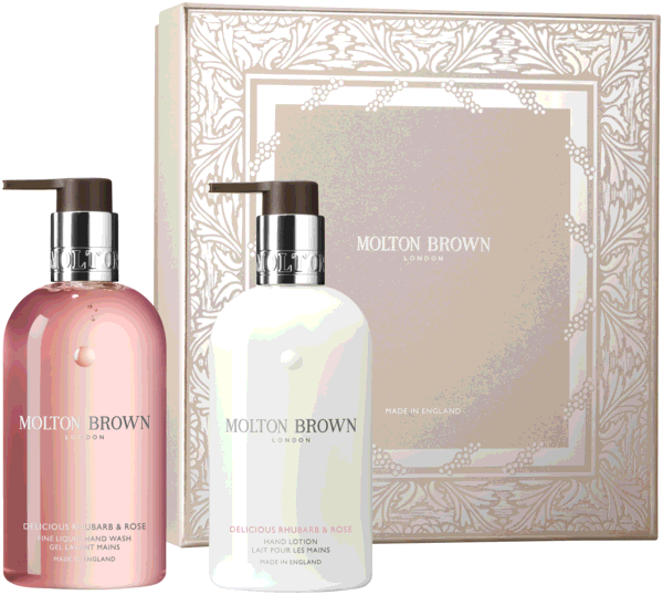 Premium Molton Brown Delicious Rhubarb & Rose Handpflegeset