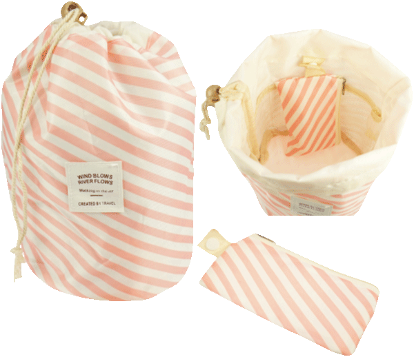 Zubehör Fantasia Beauty Reise Beutel pfirsich/weiß gestreift