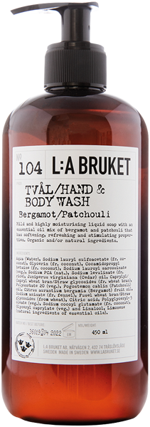 104 Hand & Body Wash Bergamot / Patchouli