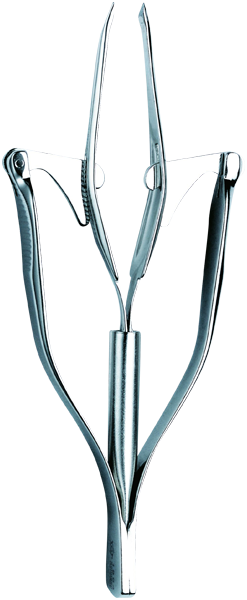 10cm, automatische Pinzette, vernickelt, schräg, in Blister