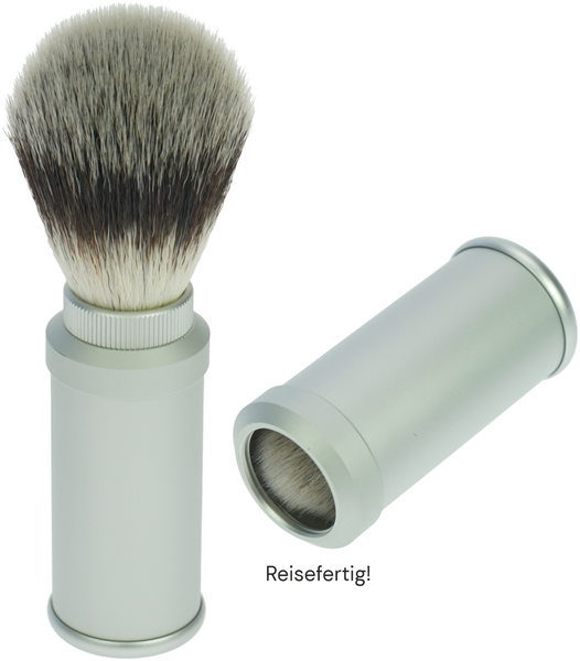 Reise-Rasierpinsel Synthetik-Haar, Alu-Griff