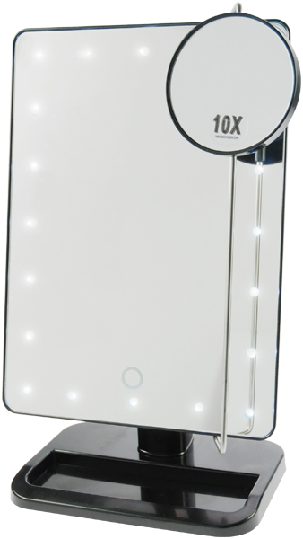 Kosmetikspiegel Fantasia Stellspiegel, LED inkl. Spiegel, rund, 10-fach, Sensortaste