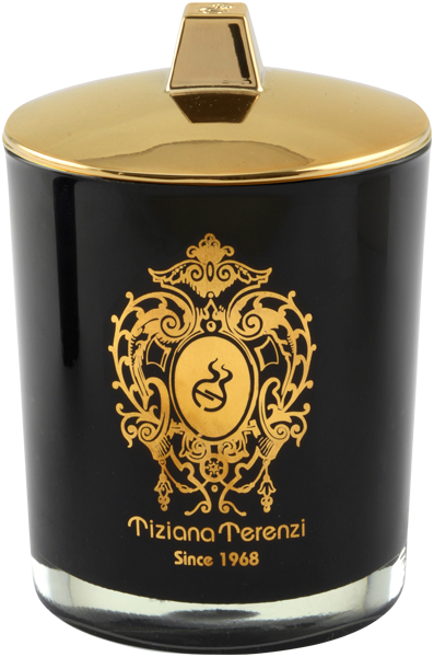 Almond Vanilla Candle small Black Glass with Lid