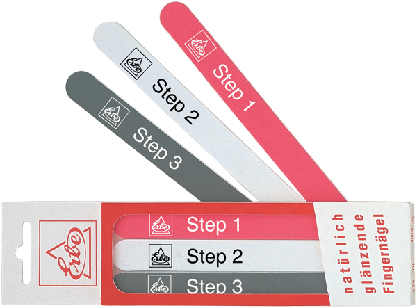 Profi-Nagelfeile - Silk Shine, 3 Stufen Polier-Set