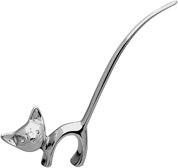 Ringhalter Katze, verchromt
