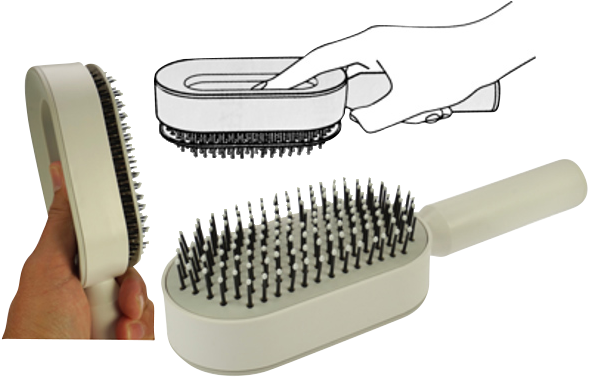 Haarbürste "Easy Clean", weiß, Kunststoff 25 cm