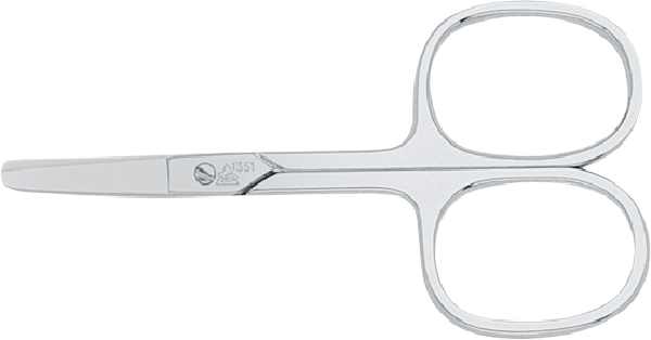 Nagelschere, aufgebogen, glatt, vernickelt - Babyschere, stumpfe Spitze